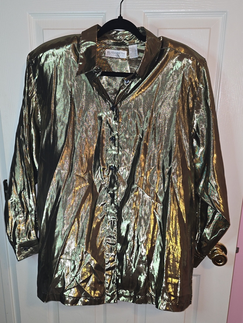 Elisabeth Metallic Shimmer‎ Blouse in Gold